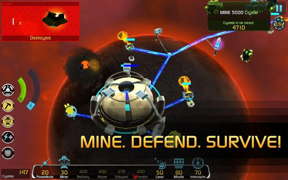 Screenshot of the Solar Siege game
