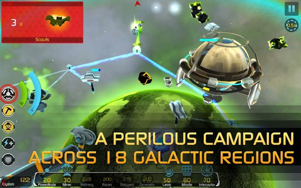 Screenshot of the Solar Siege game