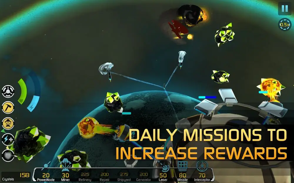 Screenshot of the Solar Siege game