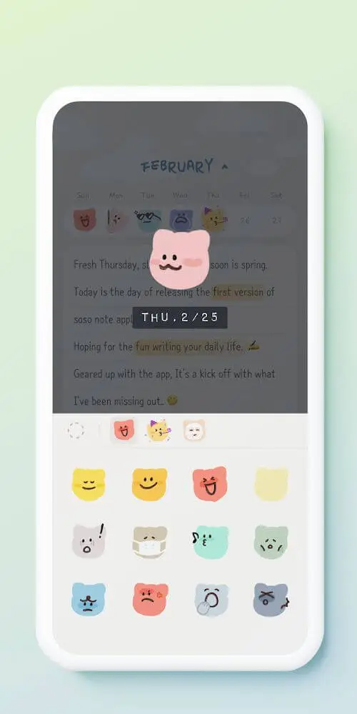 Screenshot of the Soso Note app