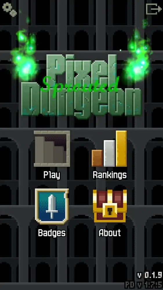 Screenshot of the Sprouted Pixel Dungeon app