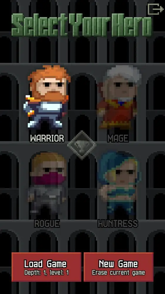 Screenshot of the Sprouted Pixel Dungeon app