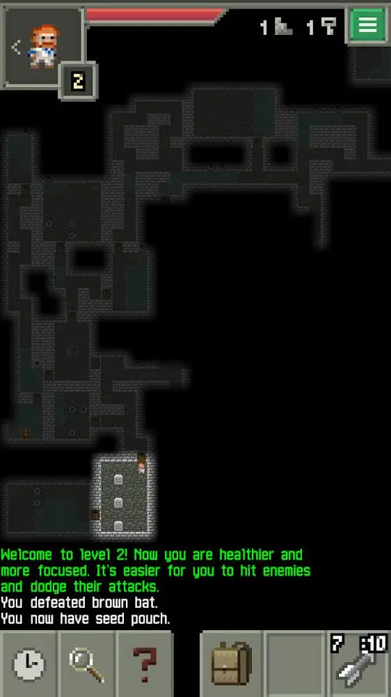 Screenshot of the Sprouted Pixel Dungeon app