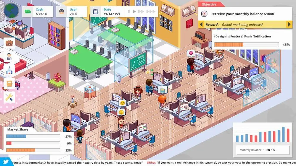 Screenshot of the Startup Panic game