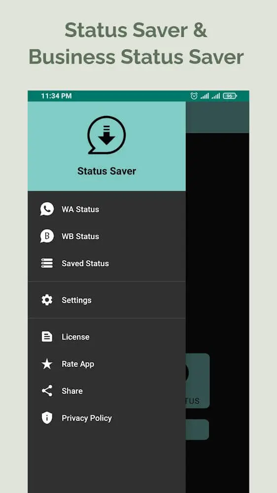 Screenshot of the Status Saver app