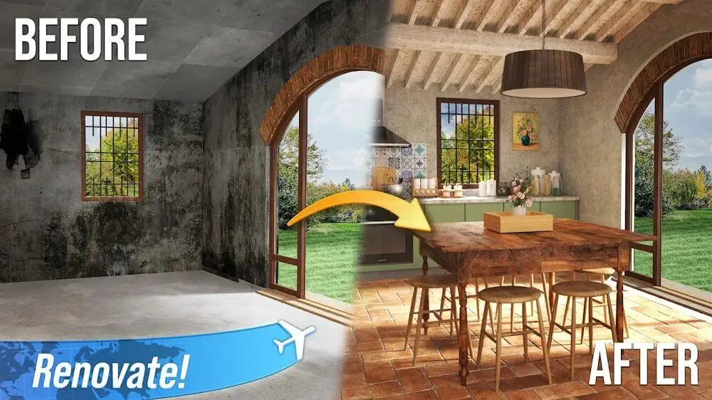 Screenshot of the Staycation Makeover game