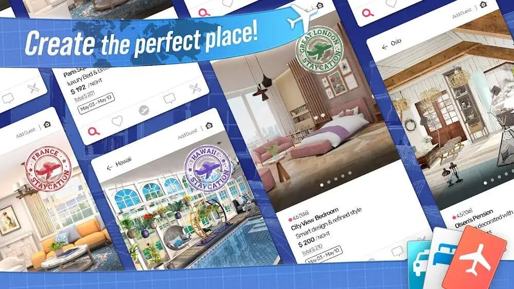 Screenshot of the Staycation Makeover game
