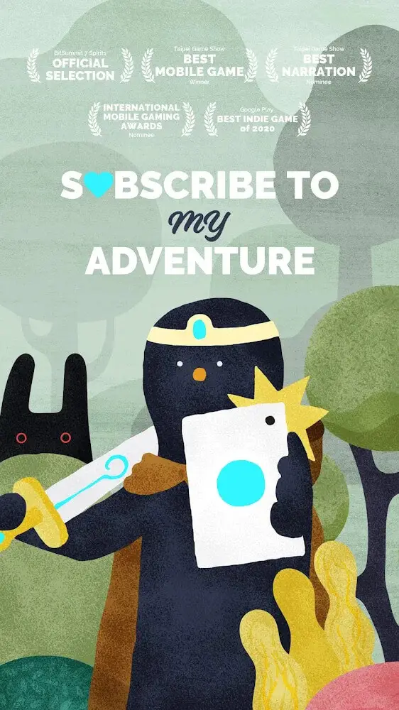 Screenshot of the Subscribe to My Adventure app