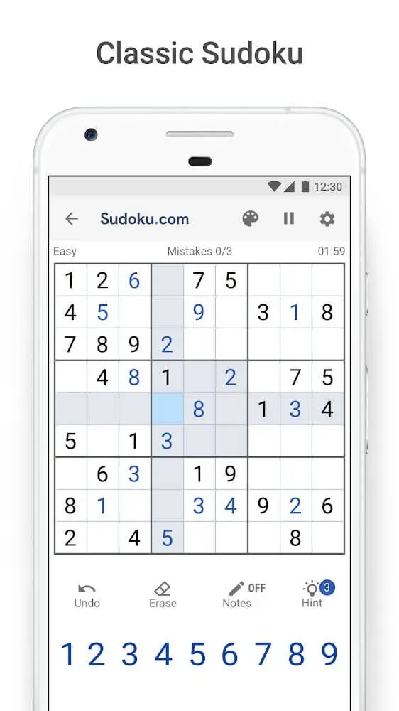 Screenshot of the Sudoku.com - Classic Sudoku app