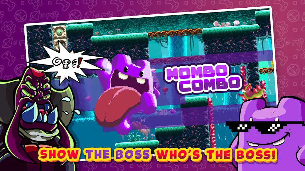 Screenshot of the Super Mombo Quest game