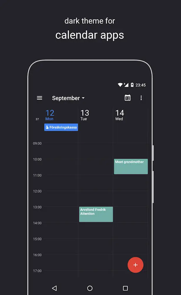 Screenshot of the Swift Dark Substratum Theme app