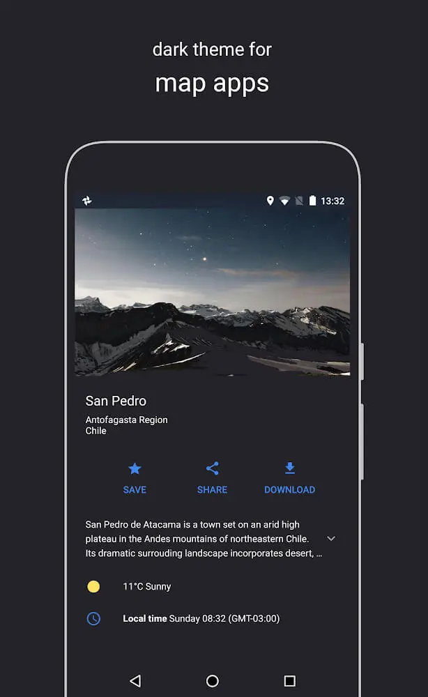Screenshot of the Swift Dark Substratum Theme app