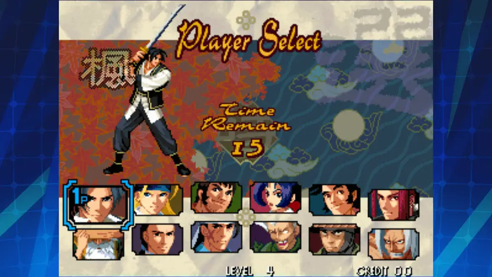 Screenshot of the THE LAST BLADE ACA NEOGEO game