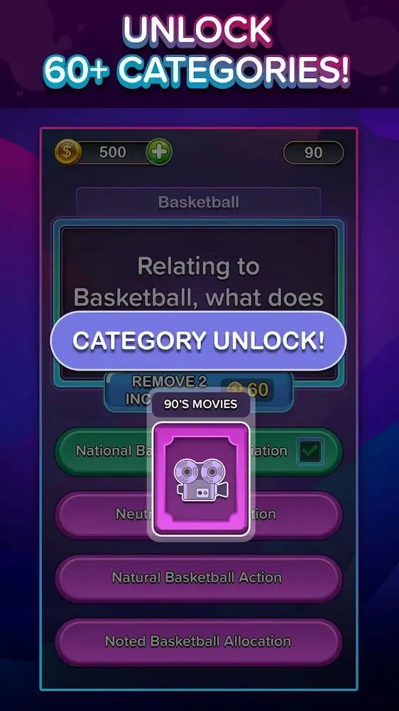 Screenshot of the TRIVIA STAR Quiz Games app
