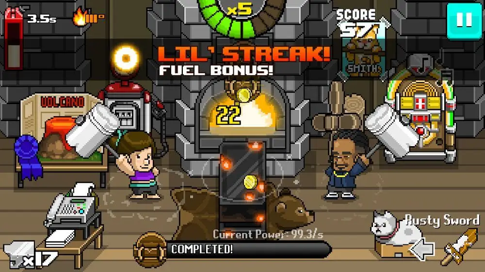 Screenshot of the Tap Smiths game