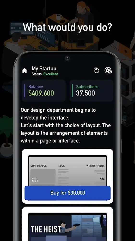 Screenshot of the The Startup app