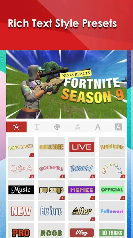 Screenshot of the Thumbnail Maker for Youtube app