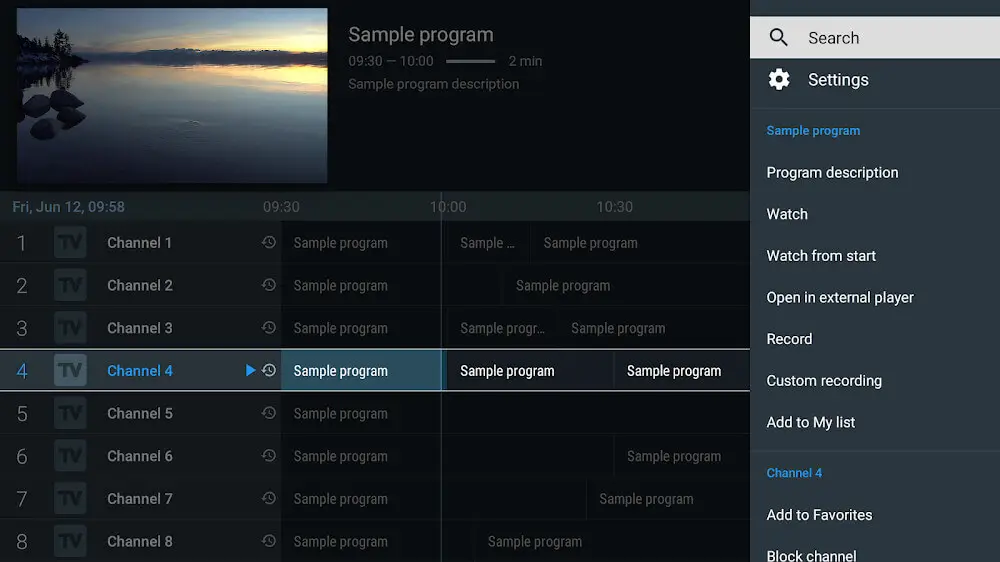 Screenshot of the TiviMate IPTV Player game