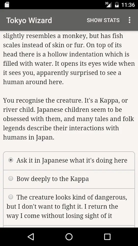 Screenshot of the Tokyo Wizard app