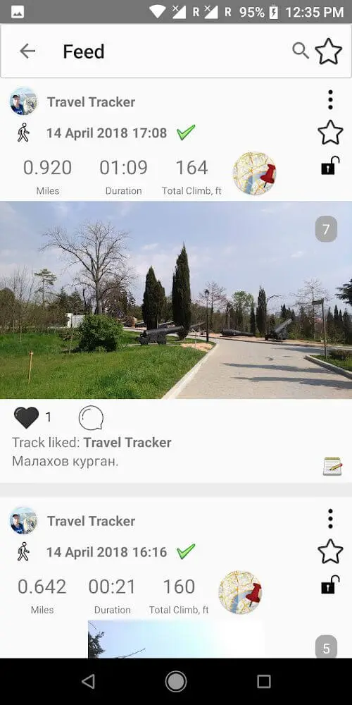 Screenshot of the Travel Tracker Pro app