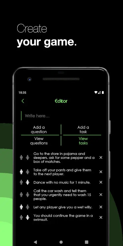 Screenshot of the Truth or Dare app