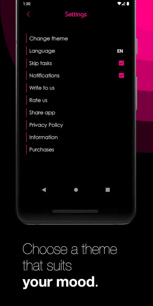 Screenshot of the Truth or Dare app