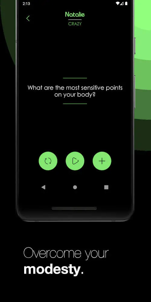 Screenshot of the Truth or Dare app