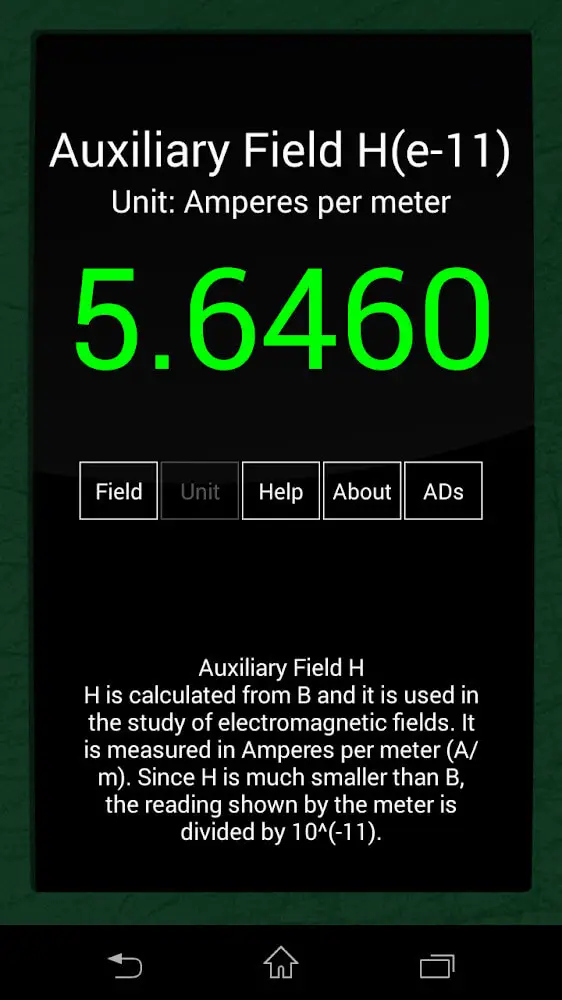 Screenshot of the Ultimate EMF Detector Pro app