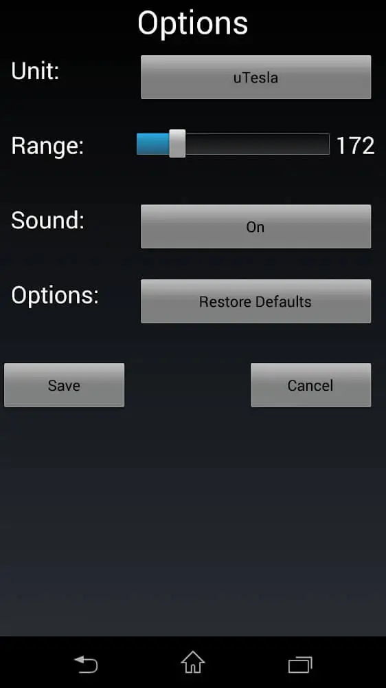Screenshot of the Ultimate EMF Detector Pro app