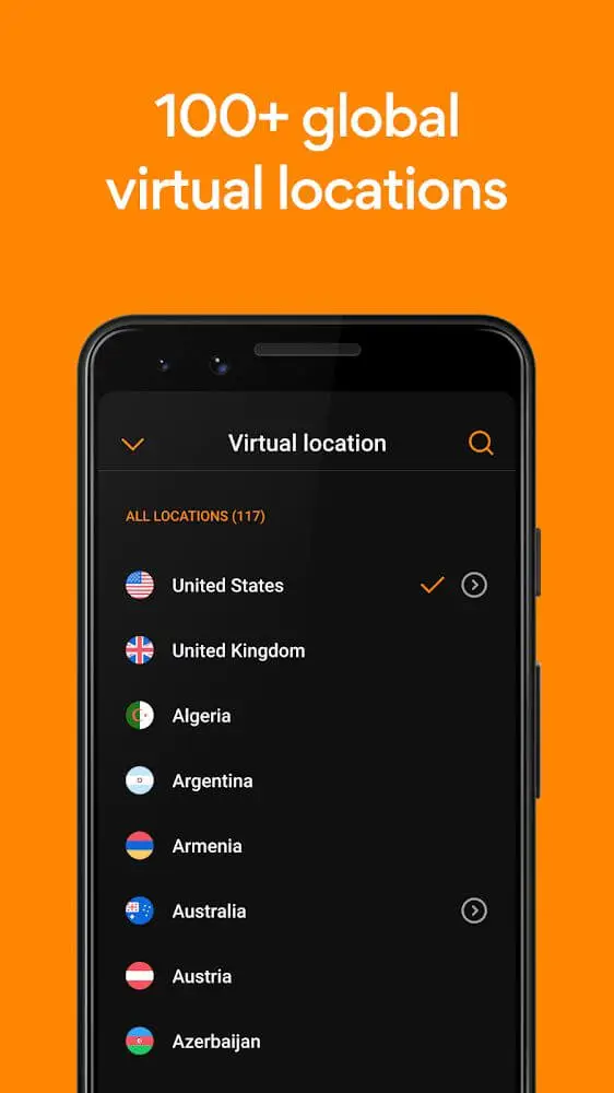 Screenshot of the UltraVPN (Hexatech) app