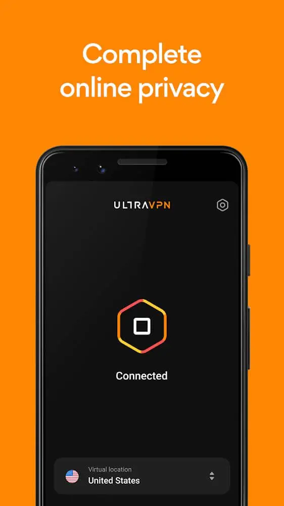 Screenshot of the UltraVPN (Hexatech) app