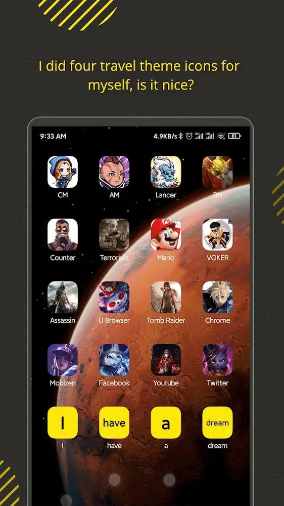 Screenshot of the Ume Icon Changer app