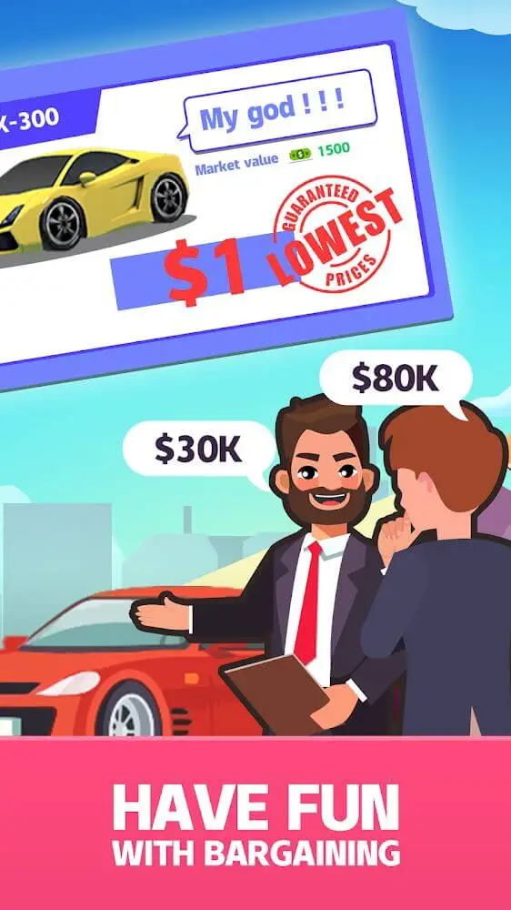Screenshot of the Used Car Dealer Tycoon app