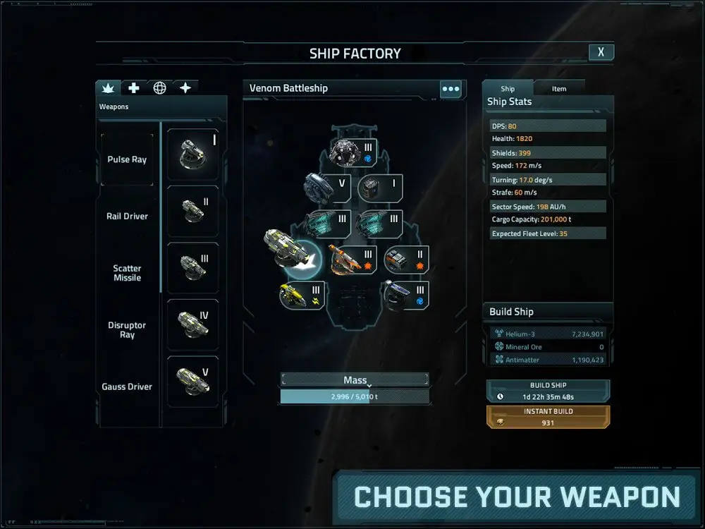 Screenshot of the VEGA Conflict game