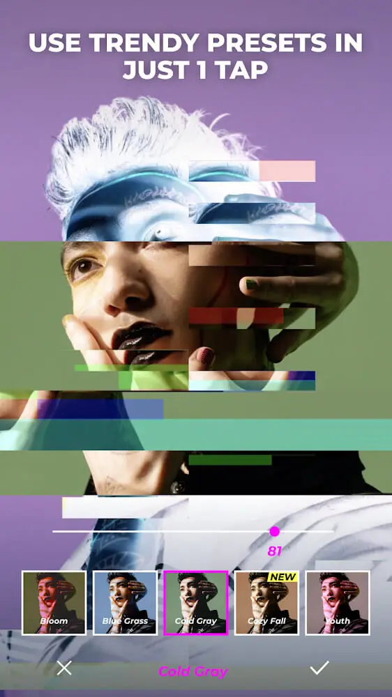 Screenshot of the VOCHI Video Effects Editor app