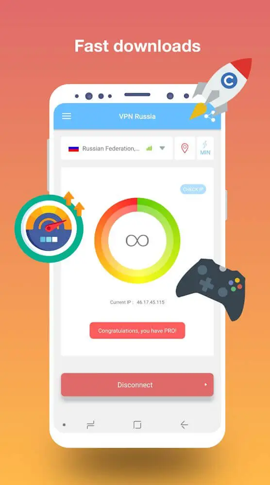 Screenshot of the VPN Russia: Get Russian IP app