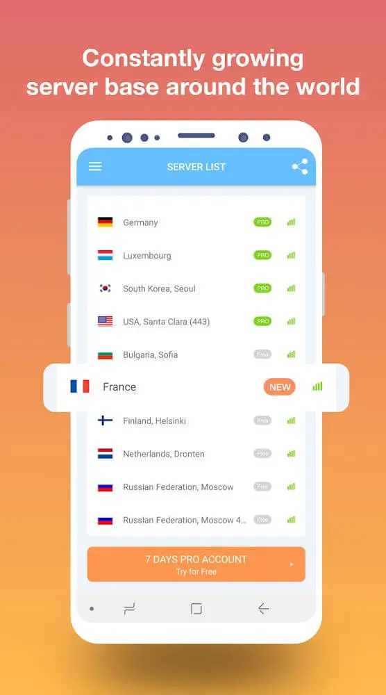 Screenshot of the VPN Russia: Get Russian IP app