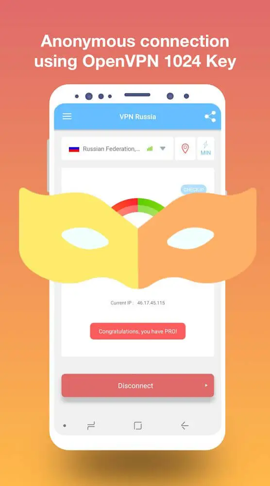 Screenshot of the VPN Russia: Get Russian IP app