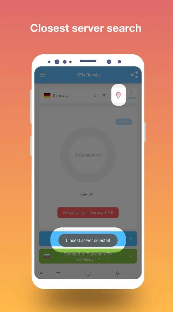 Screenshot of the VPN Russia: Get Russian IP app