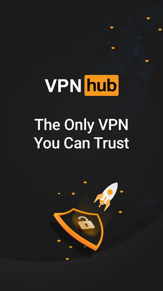 Screenshot of the VPNhub app