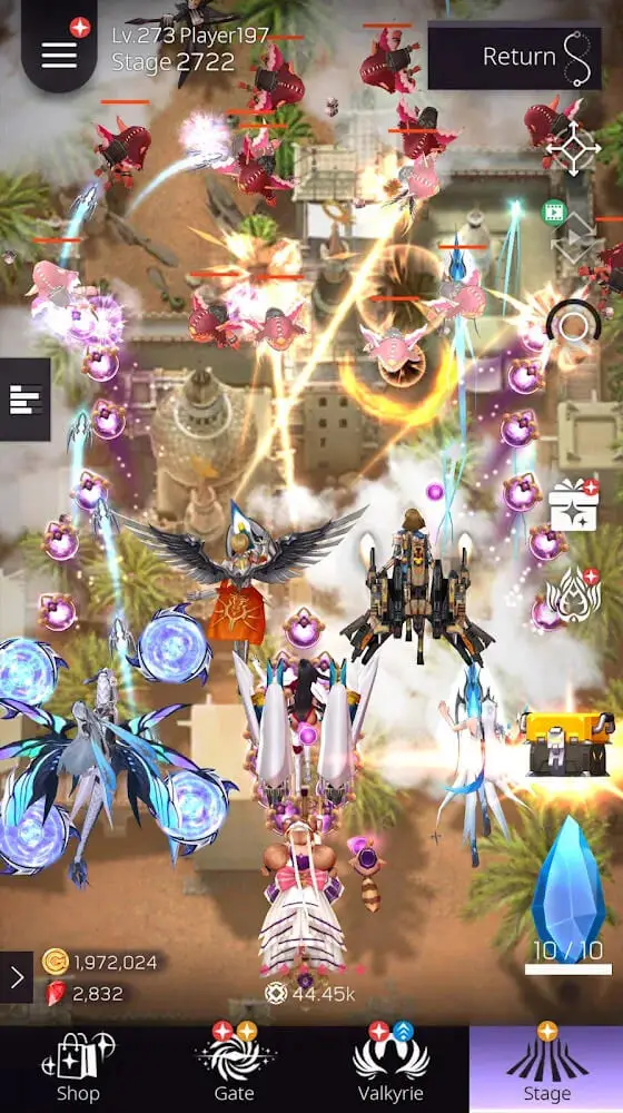 Screenshot of the Valkyrie Rush game