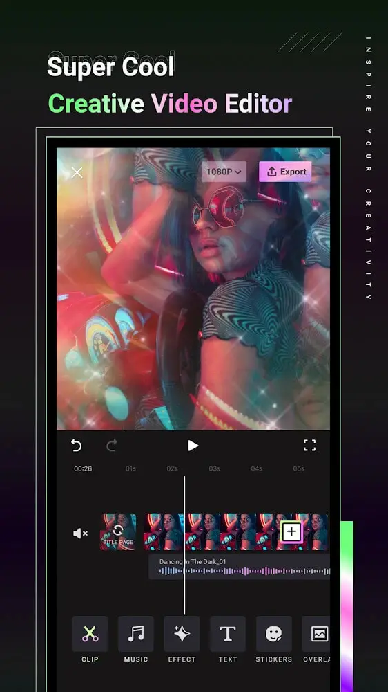 Screenshot of the Videap app
