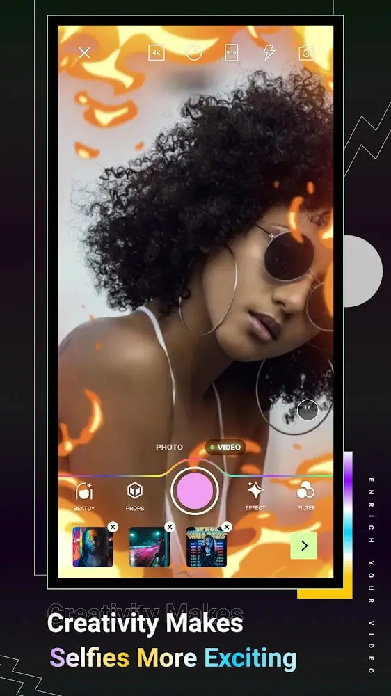 Screenshot of the Videap app