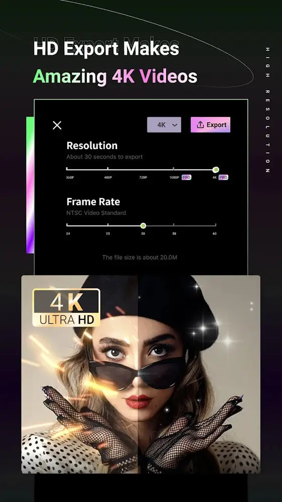 Screenshot of the Videap app