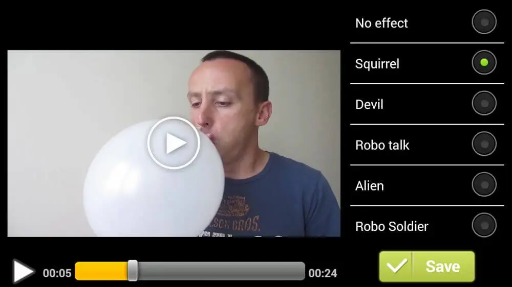 Screenshot of the Video Voice Changer FX game
