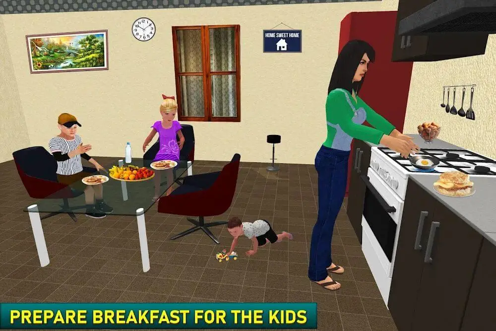Screenshot of the Virtual Single Mom Simulator game