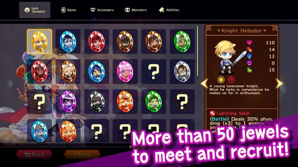 Screenshot of the Vivid Knight game