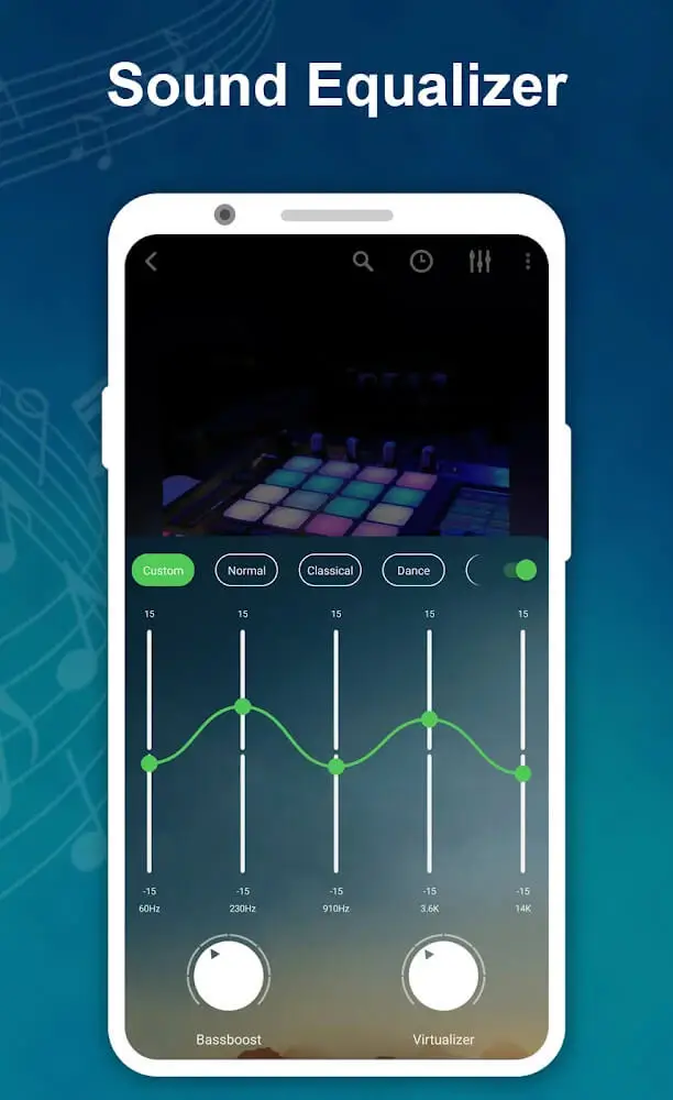 Screenshot of the Vmons Music Player app