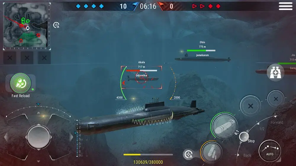 Screenshot of the WORLD of SUBMARINES: Navy PvP game