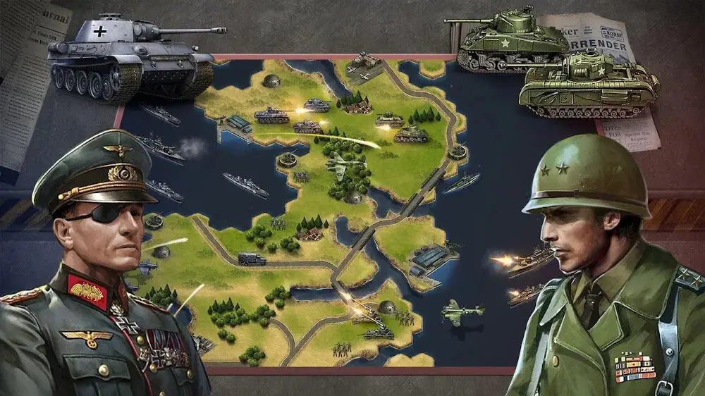 Screenshot of the WW2: War Strategy Commander Conquer Frontline game